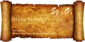 Szily Olivér névjegykártya
