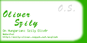 oliver szily business card